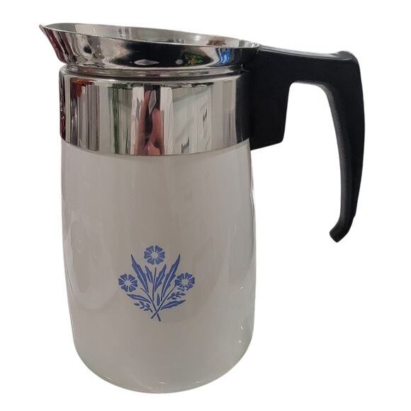 Corningware Blue Cornflower 6-cup Stovetop Coffee Pot Percolator‎ Vintage Pyrex - Picture 1 of 12